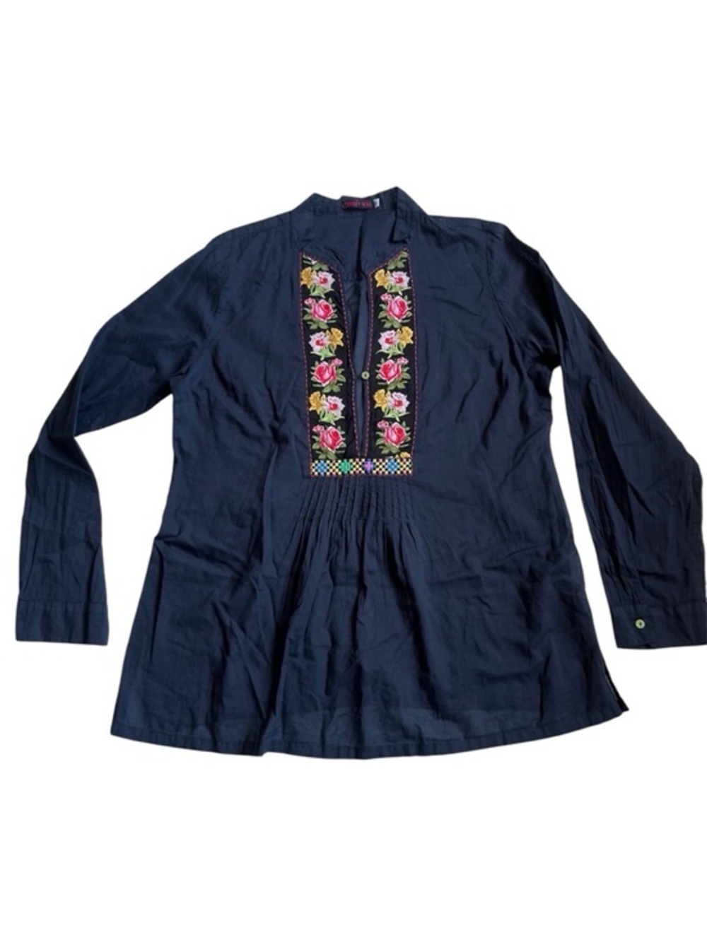 Johnny Was black cotton Embroidered Floral Tunic